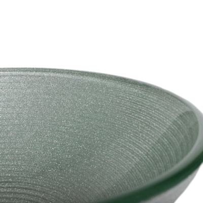 Saniclass Pesca Mela Vasque à poser - 42x14,5cm - rond - verre trempé - blanc gris