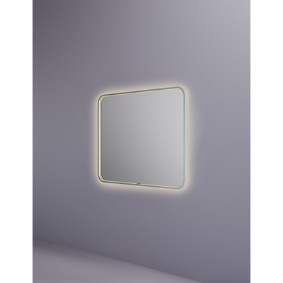 Hotbath &MORE Spiegel - 100x80cm - direct en indirect LED - color changing - spiegelverwarming - met afstandsbediening - geborsteld RVS 316