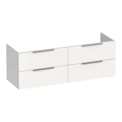 BRAUER Elevate wastafelonderkast 140 excl. opleggrepen 4 softclose lades en 2 sifon uitsparingen - mat wit