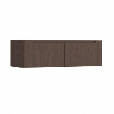 H&R Badmeubelen Juice Wastafelonderkast - 140x45x40cm - afgeronde hoeken - 2 lades - geïntegreerde greep - coffee