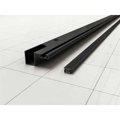 Wiesbaden Skyline Profil mural avec bande magnétique pour porte de niche mat noir