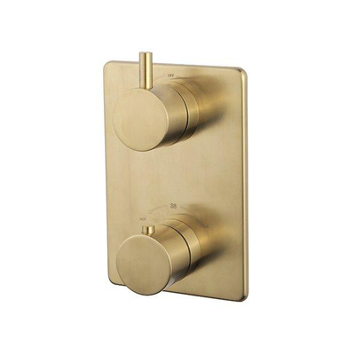 Wiesbaden Caral Ensemble de finition thermostat encastré 2 voies en laiton brossé PVD