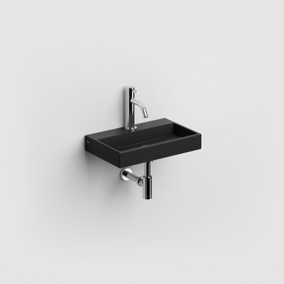 Clou Mini Wash Me fontein 38x24cm kraangat Keramiek Zwart mat