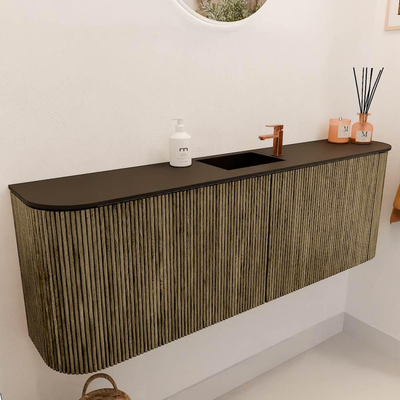 Mondiaz JOYA 123.2cm toiletmeubel - ronding links en rechts kleur Dusk - Wastafel FAYE positie Midden 1 kraangat kleur Urban.