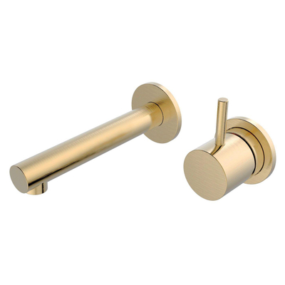Wiesbaden Style Wastafelkraan - inbouw - PVD - geborsteld messing (goud)