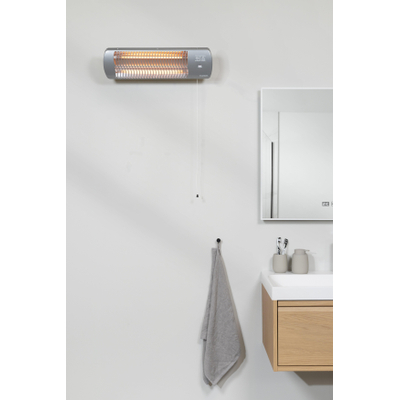 Eurom Badkamerkachel 1200watt 55.6x15.4x15.6cm metaal