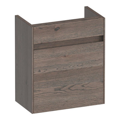 BRAUER Inspire meuble sous-lave-mains - 40x45x22cm - porte ouvrant à droite - sans poignée - chêne à lattes noir