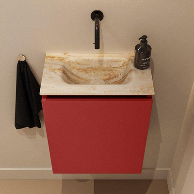 MONDIAZ TURE-DLUX 40cm toiletmeubel Fire. EDEN wastafel Frappe positie midden. Zonder kraangat.