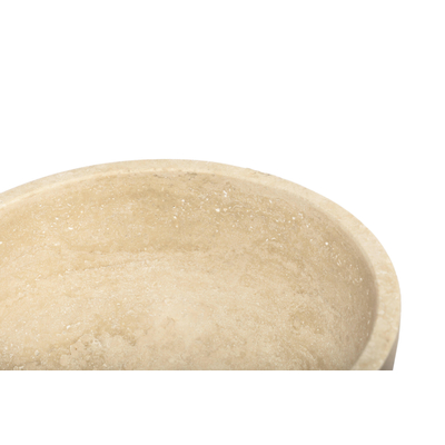 Saniclass Travertine Vasque - 21x21x12cm - ronde - pierre naturelle - Travertin