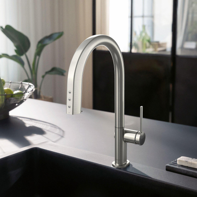 Hansgrohe Aqittura M91 SodaSystem 210, uittrekbare uitloop 1jetsBox, starter set RVS-look