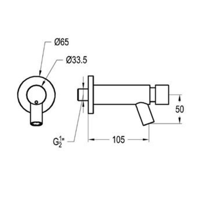 Plieger Napoli robinet de toilette modèle mural à fermeture automatique 1/2 durée d'écoulement 15 sec. chrome