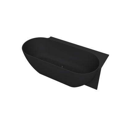 Arcqua Havana Baignoire demi-îlot - 170x80cm - droite - noir mat