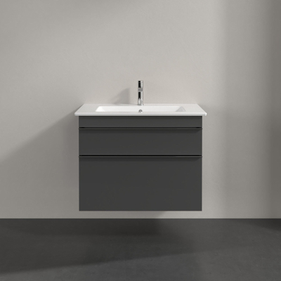 Villeroy & Boch venticello wastafelonderkast - 75.3x59cm 2x lade - glans grijs