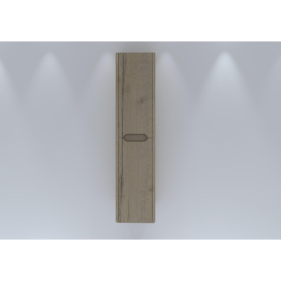 H&R badmeubelen Juice Hoge Kast - 40x35x170cm - met ronde hoeken - 2 deuren - rechtsdraaiend - french oak