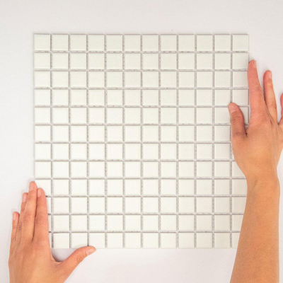 La mosaïque Mosaic Factory Barcelona - carreau mosaïque - 30x30cm - carrelage mural et de sol - Carré - Porcelaine Blanc Mat