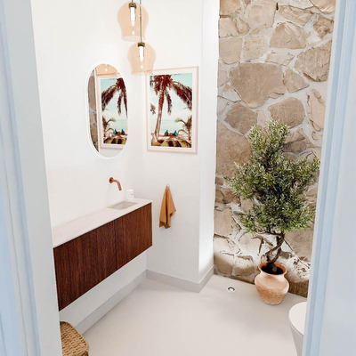 Mondiaz JOYA-DLUX 111.6cm toiletmeubel - ronding links kleur Ruby - Wastafel FAYE positie Rechts Zonder kraangat kleur Meli.