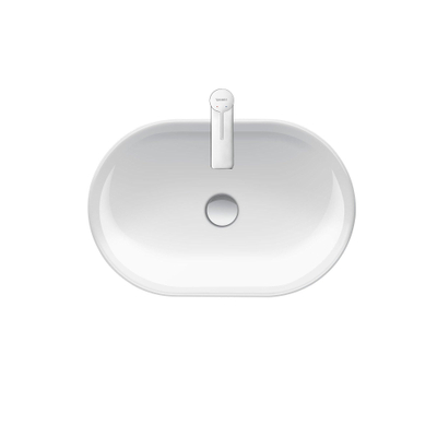 Duravit D-Neo vasque à poser 60x40x12.5cm sans trou de robinet avec Wondergliss céramique Blanc