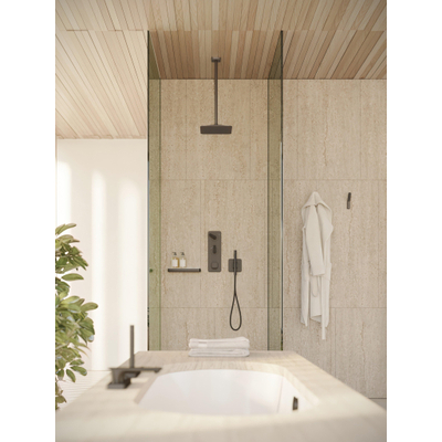 AXOR Citterio C hoofddouche - 27x27cm - met plafondaansluiting - brushed black chrome (zwart)