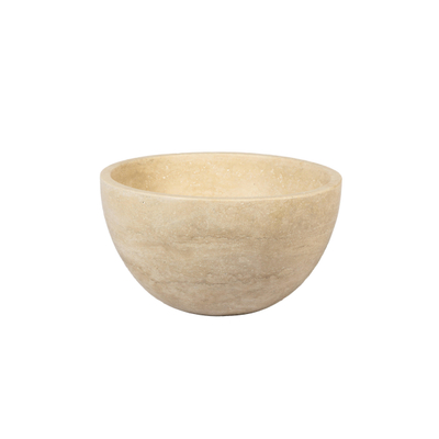Saniclass Travertine Waskom - 21x21x12cm - rond - natuursteen - Travertine