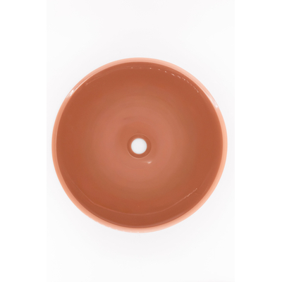 Zeza Element Vasque à poser - 41x41x14cm - solid surface - brillant pêche (orange/rose)