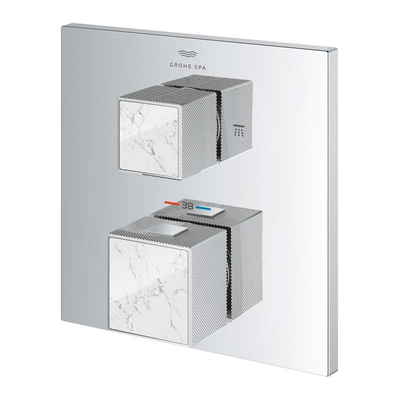 Grohe Grohtherm cube afdekset thermostaat m/omstel white attica