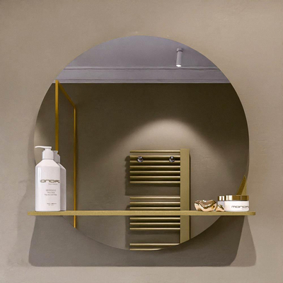 Mondiaz SPOT Miroir de salle de bains - rond 60cm - tablette de lavabo - couleur Oro