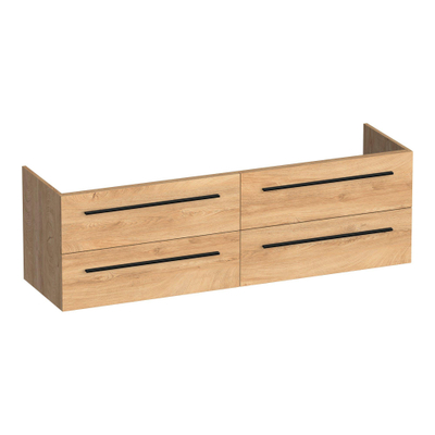 BRAUER Trust wastafelonderkast 160 excl. opbouwgrepen 4 softclose lades en 2 sifon uitsparingen - Forest Tan