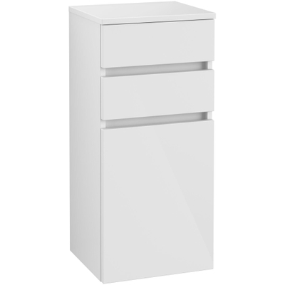 Villeroy & Boch Legato zijkast - met 1 deur en 2 laden - 87x40x35cm links glanswit - glans wit