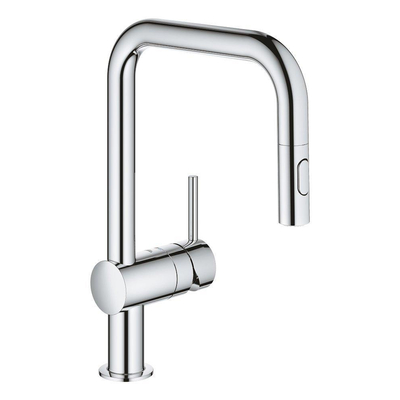 Grohe Minta Keukenkraan - draaibare/uittrekbare uitloop - 2 straalsoorten - chroom