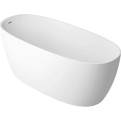 Plieger Ceno baignoire autoportante en pierre minérale avec trop-plein intégré 160x70x61 cm blanc mat