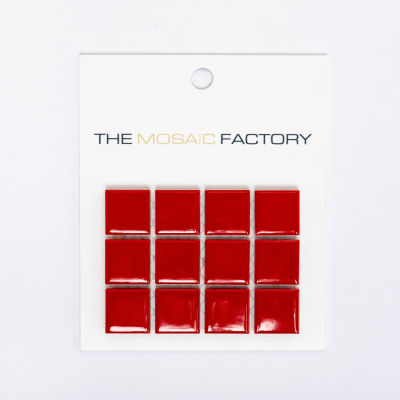 ÉCHANTILLON The Mosaic Factory Barcelona carreau mosaïque 2,3x2,3x0,6cm carreau mural pour intérieur et extérieur carré porcelaine Rouge