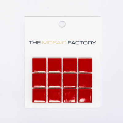 SAMPLE The Mosaic Factory Barcelona Carrelage mosaïque - 2.3x2.3x0.6cm - Carrelage mural - pour intérieur et extérieur carré - porcelaine rouge