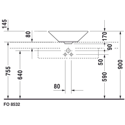 Duravit Starck 1 Waskom - 53cm - met wondergliss - glans wit