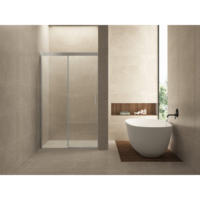 Wiesbaden Porte de niche avec 1 porte coulissante 900 x 2000 x 8 mm verre clair nano/chrome