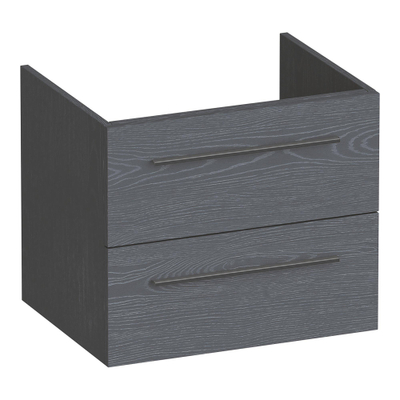 BRAUER Trust wastafelonderkast 60 excl. opbouwgrepen 2 softclose lades en 1 sifon uitsparing - Timber Grey