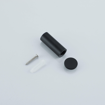 FugaFlow Eccelente Ensemble accessoires WC 3 pièces - porte-rouleau de papier toilette avec couvercle - brosse WC - crochet à serviette simple rond - Noir mat