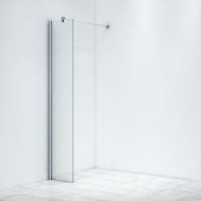FugaFlow Eccelente Douche à l'italienne en verre - 40x200cm - verre clair - chrome