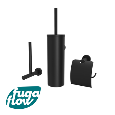 FugaFlow Efficiente Acces Ensemble accessoires WC trois pièces noir