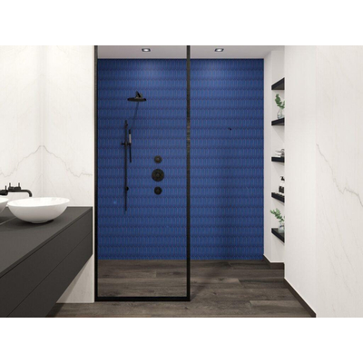 La Mosaic Factory Paris carreau mosaïque - 25,5x31,5cm - carrelage mural - Hexagone - Porcelaine Bleu Brillant
