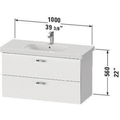 Duravit XBase Meuble sous-lavabo 2 tiroir(s) 100x56x45.8cm Blanc mat