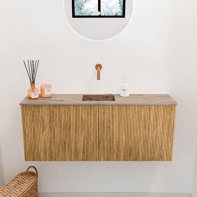 Mondiaz JOYA-DLUX 100cm toiletmeubel - kleur Oak - Wastafel FAYE positie Midden Zonder kraangat kleur Arena.