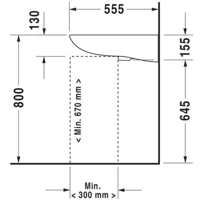 Duravit D-code - D-Code - Vital - wastafel - met overloop - met kraanvlak - 600x550 mm - wit - barriërevrij - wit
