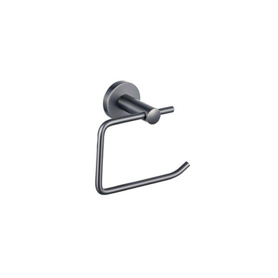 Fortifura Calvi Toiletset - toiletrolhouder - met klep toiletborstel - handoekhaak - PVD - geborsteld gunmetal (antraciet)