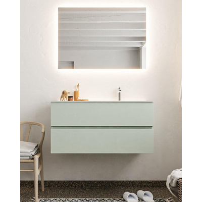 Mondiaz VICA ensemble de meuble de salle de bain - 100cm - meuble sous-vasque gris - 2 tiroirs - lavabo cloud droite - 1 trou de robinet - miroir LED - version XL 60cm de haut