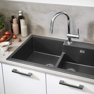 Grohe Minta Keukenkraan - hoog - draaibare/uittrekbare uitloop - 2 straalsoorten - chroom