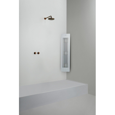 Sunshower Round Medium Plus infrarouge + lumière UV en applique incl. kit d'installation angle 140x33x25cm Blanc