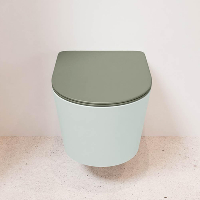 MONDIAZ LAVIE WC suspendu - 36x53cm - sans bride - Army (vert) - softclose - quick-release - abattant WC - Greey (gris)