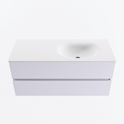 Mondiaz VICA Ensemble meuble de salle de bains - 110cm - cale - 2 tiroirs - Lavabo MOON - droite - 1 trou de robinet - couleur talc - version XL 60cm de haut