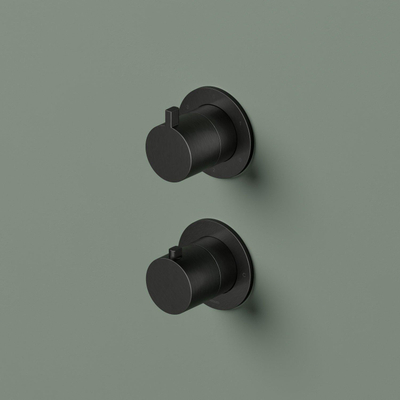 Hotbath Ace Partie apparente - pour mitigeur thermostatique encastré - 3 voies - inverseur - noir brossé PVD