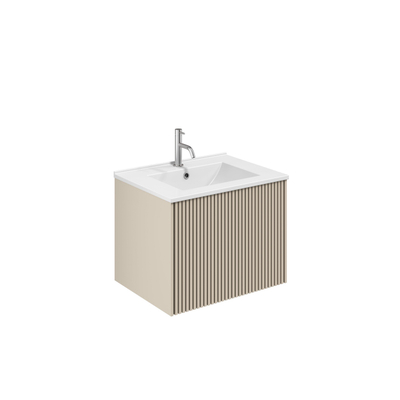 Crosswater Limit Badkamermeubelset - 60x45x45cm - 1 lade - keramieken wastafel - warm stone (beige)